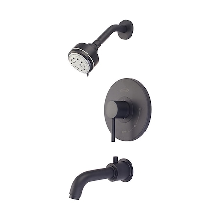 Pioneer Industries Single Handle Tub and Shower Trim Set, Wallmount, Matte Black T-4MT110-MB